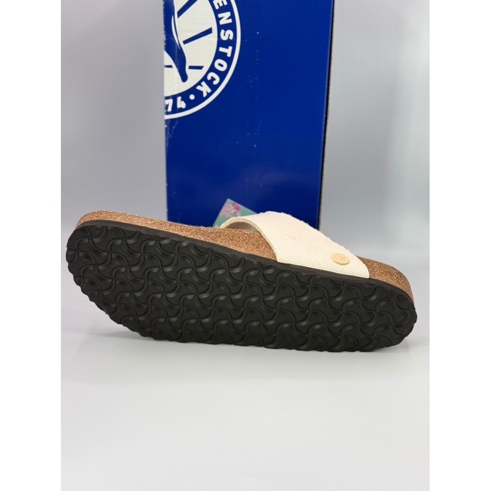 Birkenstock Gizeh Big Buckle Eggshell Canvas Sandals Womens Size 11 NWOB - Picture 5 of 7